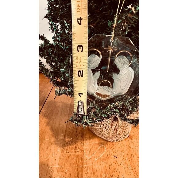 Frosted Nativity Ornament Luke 2:14 Vintage - Picture 5 of 5